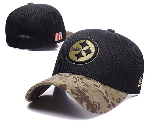 NFL Men's Pittsburgh Steelers New Era Graphite Salute to Service Sideline 39THIRTY Flex Hat